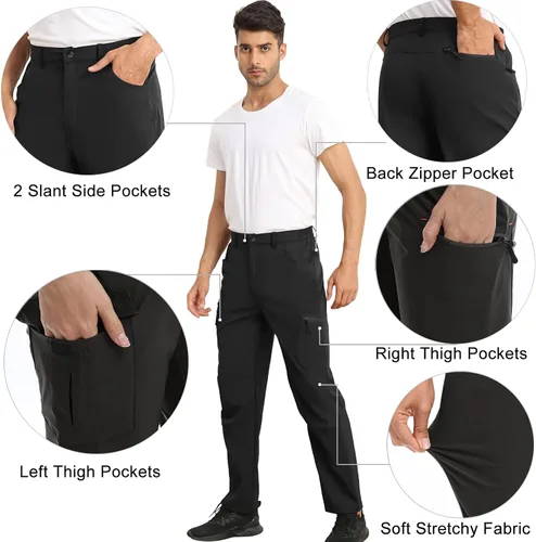 Miniatura 5 de Pantalones cargo para hombre, impermeables, de secado rápido, para senderismo, viajes, pesca, con 5 bolsillos