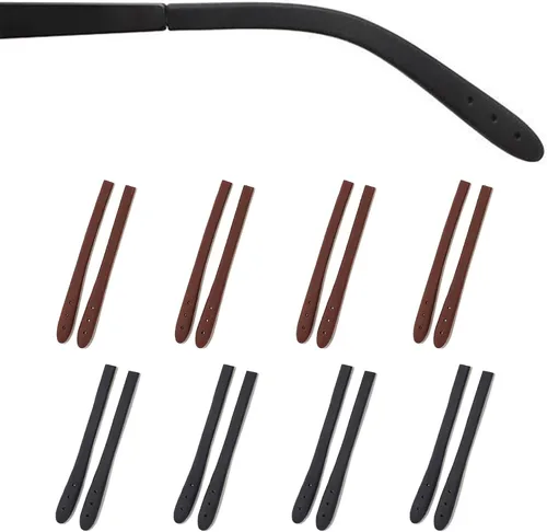 Miniatura 10 de Puntas de extremo de las patillas para lentes antideslizantes, funda de tubo de silicona suave, retenedores de repuesto para patas planas de metal 8