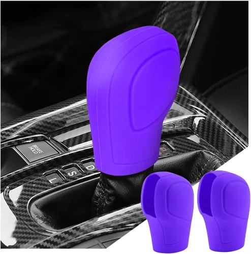 Miniatura 9 de zipelo Paquete de 2 fundas antideslizantes para pomos de palanca de cambios de automóvil, funda de silicona cómoda para palanca de cambios de freno