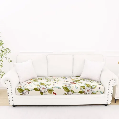 Miniatura 60 de Smiry Fundas de cojín de sofá estampadas, fundas elásticas suaves para sofá, fundas de sofá lavables antideslizantes, protector de muebles para Beige