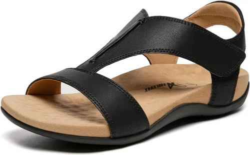 Athlefit - Sandalias ortopédicas para mujer, sandalias de playa cómodas con soporte ortopédico para el arco del pie