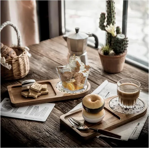Miniatura 6 de Jizvxe Paquete de 50 unidades de tazas de postre cuadradas de 3.5 oz, tazas de postre de plástico transparente, tazas desechables para degustación