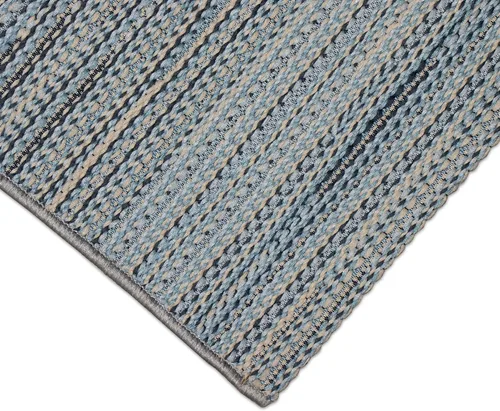 Miniatura 6 de Liora Manne Miranda - Alfombra de área de mezcla sintética para interiores y exteriores, de bajo perfil, diseño de rayas de transición, casual