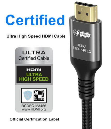 Miniatura 2 de Ubluker Cable HDMI de 10K 8K 4K 4K 48Gbps 1.5 pies, cable HDMI de ultra alta velocidad certificado 4K 240Hz 144Hz 120Hz 8K60Hz 0.01ms HDR10+ eARC