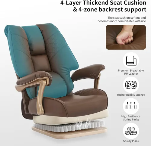 Miniatura 3 de EXCEBET Silla de oficina ejecutiva grande y alta con reposapiés, capacidad de 400 libras, silla de oficina ergonómica de respaldo alto con soporte