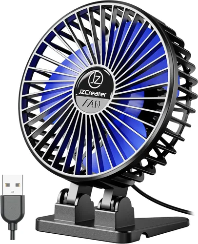 JZCreater Ventilador de Escritorio USB, Mini Ventiladores Portátiles, Ventilador de Enfriamiento de Mesa de Escritorio de 3 Velocidades, Conexión a