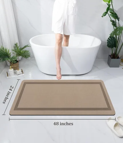 Miniatura 2 de chakme Alfombra de baño grande de 48 x 24 pulgadas, ultra delgada, mágica, antideslizante, de secado rápido, absorbentes, para suelo de baño