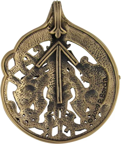 Miniatura 2 de Colgante de bronce nórdico Dios Tyr diámetro de 1.5 pulgadas, Bronce