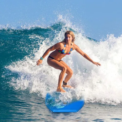 Miniatura 2 de Goplus Tabla de cuerpo ligera de 41/37/33 pulgadas para playa, tabla de surf con núcleo EPS, cubierta XPE, parte inferior lisa de HDPE, correa
