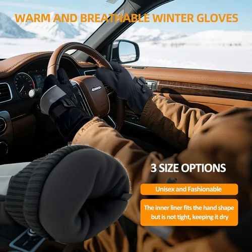 Miniatura 4 de Guantes de invierno para hombres y mujeres, guantes cálidos con pantalla táctil, adecuados para esquí, conducción, ciclismo, senderismo, clima frío