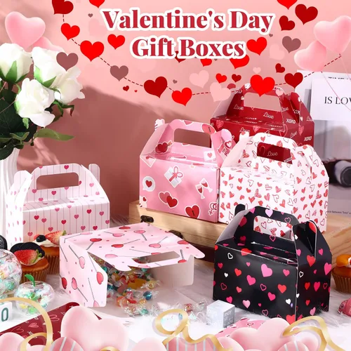 Miniatura 7 de Zhanmai Paquete de 36 cajas de golosinas para el día de San Valentín, cajas de dulces con corazones para golosinas, contenedor de regalo para el día