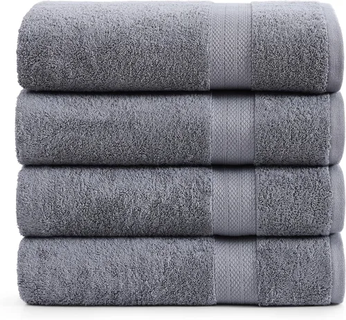 Miniatura 31 de Lane Linen Paquete de 4 toallas de baño 100 % algodón (35 x 66 pulgadas), hilado en anillo, extra grandes, secado rápido, suaves, de poca pelusa