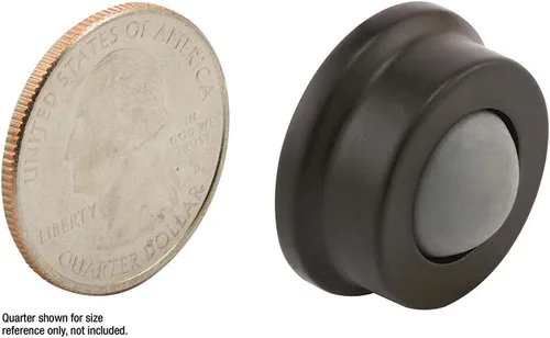 Miniatura 3 de Prime-Line J 4648 2.5 cm, latón fundido, bronce, tope de pared con parachoques convexo (Paquete individual) (Paquete de 2)