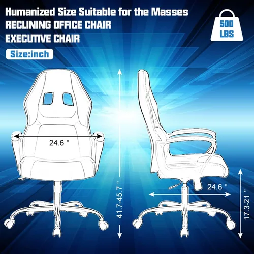 Miniatura 3 de Silla gamer para computadora PC, silla de oficina para adultos, adolescentes y niños, silla ergonómica de piel sintética con soporte lumbar