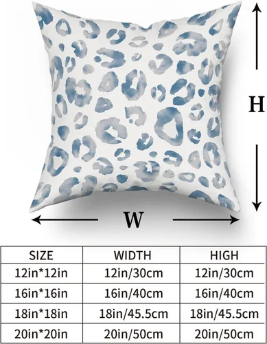 Miniatura 6 de Juego de 2 fundas de almohada con estampado de leopardo gris aguamarina de 16 x 16 pulgadas, diseño de guepardo gris acuarela y blanco, fundas