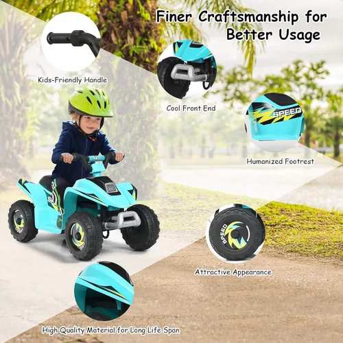 Miniatura 3 de Costzon Cuatrimoto para niños, cuatrimoto eléctrico alimentado por batería de 6 V, interruptor de avance/atrás, ruedas traseras motorizadas, mini