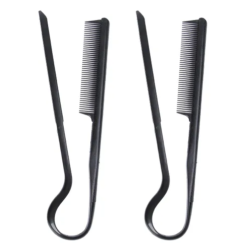 FRCOLOR 2 unids en forma de V clip de pelo peine alisador de pelo peine alisado para vestir enderezador cepillo de hierro plano en forma de V