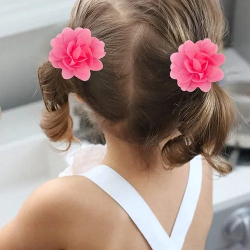 Miniatura 6 de 50 lazos de gasa para el pelo de 2 pulgadas, clips pequeños para niñas, totalmente forrados, antideslizantes, accesorios para el cabello para bebés