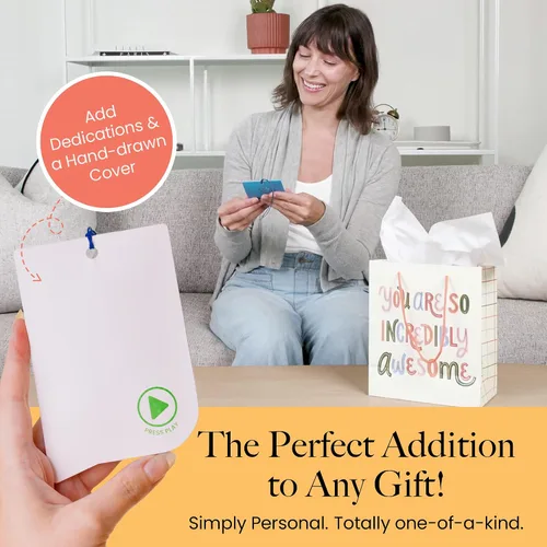 Miniatura 5 de VoiceGift Etiqueta: 1 paquete de etiqueta de felicitación de audio con grabadora de voz, tarjeta de regalo grabable con múltiples mensajes
