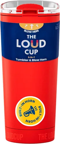 Miniatura 15 de The LoudCup - Botella de agua reutilizable de 23 onzas (blanco hielo) - Vaso de viaje 2 en 1 y Noisemaker - Sin BPA, bocina de soplado y taza