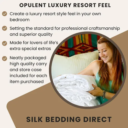 Miniatura 5 de Silk Bedding Direct. Dos rellenos de edredón rellenos de seda de morera de primera calidad. Combinación de verano y otoño. Matrimonial, 90 x 80