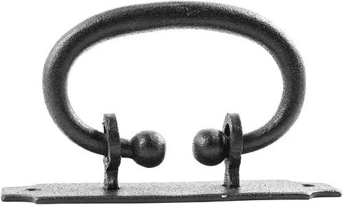 Miniatura 5 de Renovators Supply Manufacturing Tiradores de gabinete de 5.25 pulgadas de hierro forjado negro con anillo para cajones y herrajes de montaje
