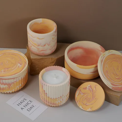 Miniatura 3 de Juego de 4 moldes de silicona para tarros de velas, frascos y botellas con tapas, moldes redondos a rayas para hacer yeso epoxi UV, caja de 4 piezas