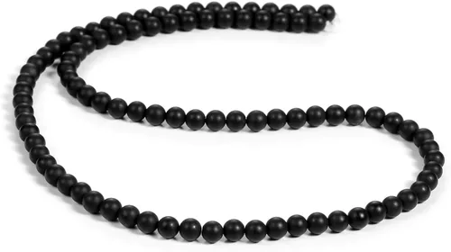 Miniatura 10 de Cuentas de ónix negro BEADNOVA con cuentas de cristal natural, piedras preciosas, redondas, sueltas, curativas de energía con cordón elástico de 01)