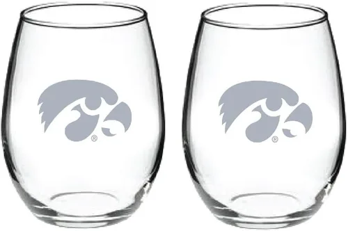 Miniatura 34 de RFSJ Juego de 2 copas de vino o bebidas con logotipo de Satin Frost (Harvard)