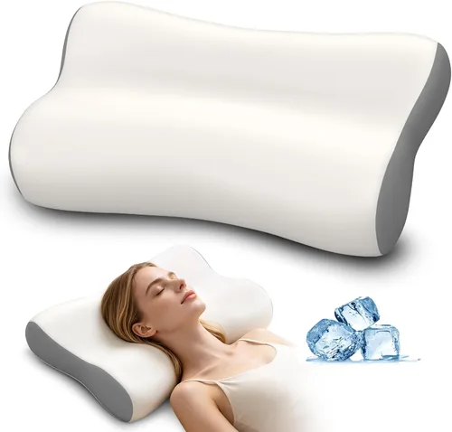Miniatura 9 de Almohada cervical para el cuello, almohadas de espuma viscoelástica de contorno para aliviar el dolor de cuello, almohada ergonómica para dormir