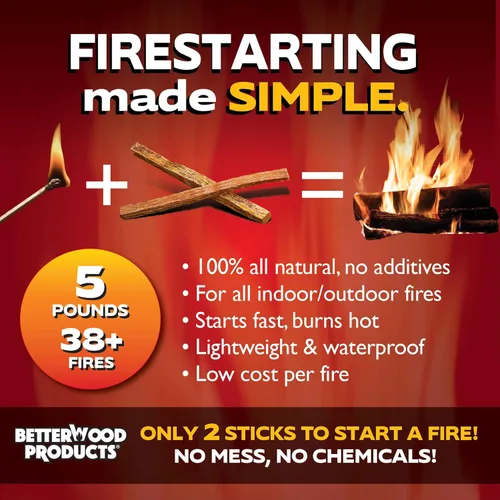 Miniatura 3 de Firestarter de madera de pino totalmente natural para chimenea, quimeneas, parrilla o estufas de pellets y leña, cubo de abedul de 5 libras