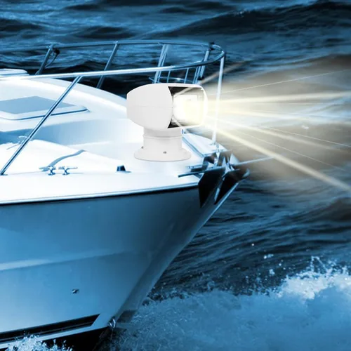 Miniatura 3 de Foco remoto, 100 W, 2500 lm, 3200 K, reflector halógeno, foco marino, foco de 12 V CC para barco, yate, luz marina, 72° arriba/abajo + rotación