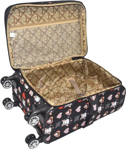 Miniatura 3 de Betty Boop Angel 3 unids equipaje conjunto 4 pares ruedas Spinner extensible 28 rosa gris