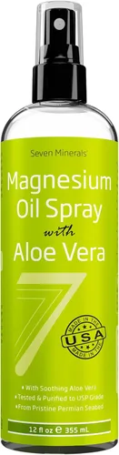 Miniatura 5 de Aceite de magnesio en spray con aloe vera para mejores resultados, 100% puro para un potente alivio del dolor muscular, síndrome de piernas