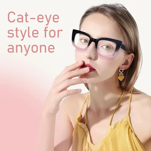 Miniatura 2 de Lentes de lectura para mujeres, paquete de 6, lentes de moda de ojo de gato con bloqueo de luz azul, lectores de computadora antirreflejos, lentes UV