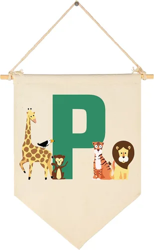 Miniatura 16 de Bandera personalizada de animales del bosque, regalos para bebé, niño, niña, recién nacido, banderín de safari de selva, letrero de pared, regalos
