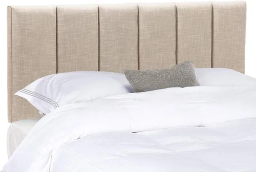 Miniatura 7 de Yongchuang Cabecero tapizado tamaño queen de lino para cama tamaño queen, altura ajustable, panel moderno color Avena