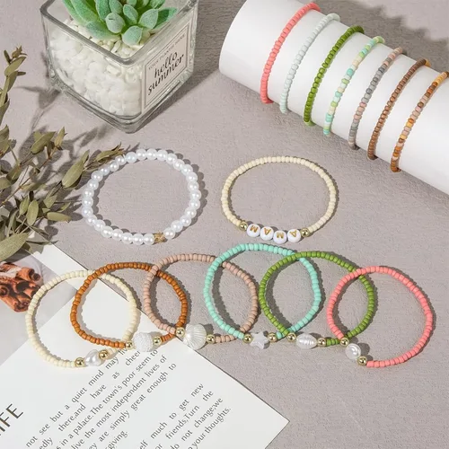 Miniatura 3 de TEXGIZRLY Cuentas de semillas de vidrio de 3 mm para hacer joyas, kit de fabricación de pulseras de amistad para niñas y adultos, kit de cuentas