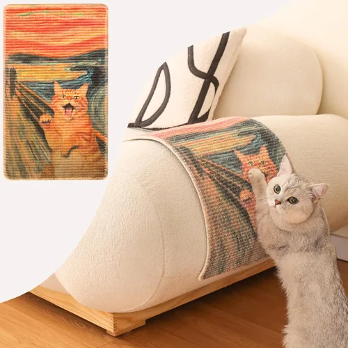 Miniatura 12 de Furrther Tapete rascador de sisal para gatos (uso en la pared, sofá y alfombra), superficie resistente a los arañazos – 21.7 x 13 pulgadas