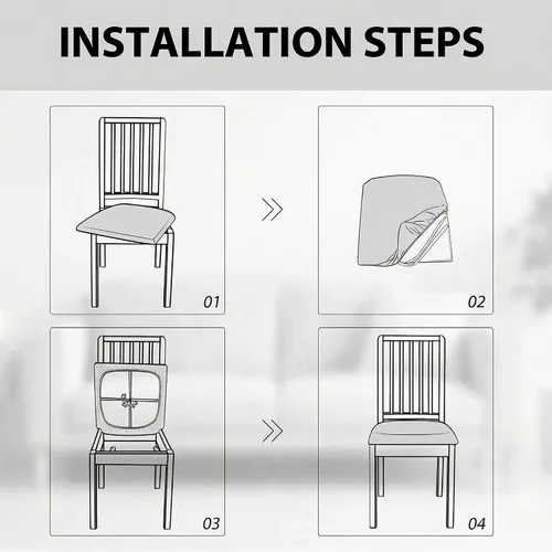 Miniatura 6 de Deisy Dee Fundas de asiento de terciopelo para sillas de comedor, juego de fundas para sillas de comedor (4, azul bebé)