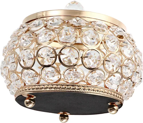 Miniatura 8 de Hipiwe Joyero de cristal con tapa de cristal caja del tesoro con espejo dorado caja de joyería decorativa anillos aretes collar caja de recuerdo