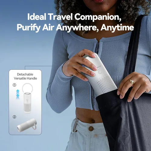Miniatura 4 de RoneAir Purificador de aire para automóvil, purificador de aire portátil inalámbrico para automóvil, oficina, habitación pequeña con filtro HEPA