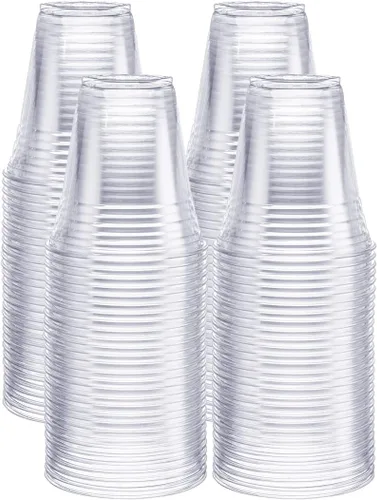 GUSTO [355 ml - 100 unidades] Vasos de plástico transparente de PET para fiestas - Ideales para bebidas frías, batidos y fiestas - (Anteriormente