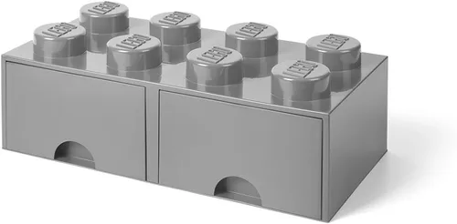 Miniatura 17 de LEGO - Cajón de ladrillos, 8 perillas, 2 cajones, caja de almacenamiento apilable, color verde menta aguamarina Verde oscuro