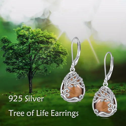 Miniatura 77 de Aretes colgantes con forma de lágrima de filigrana de piedra lunar de plata de ley 925 con cierre de palanca para mujer, regalos de joyería