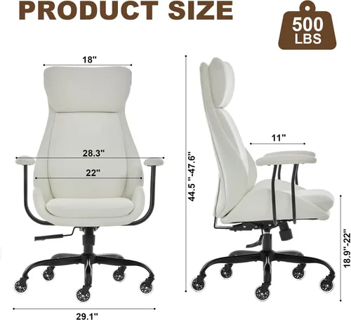 Miniatura 2 de E-Motie Silla de escritorio para oficina en casa, silla de computadora ergonómica con soporte lumbar, altura ajustable, con ruedas de PU, silla