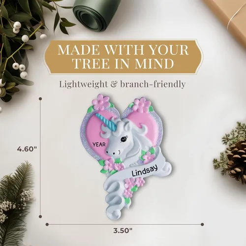 Miniatura 4 de Adorno de unicornio personalizado 2025 Personalización gratuita las 24 horas Adornos de Navidad de animales de fantasía grabados con láser