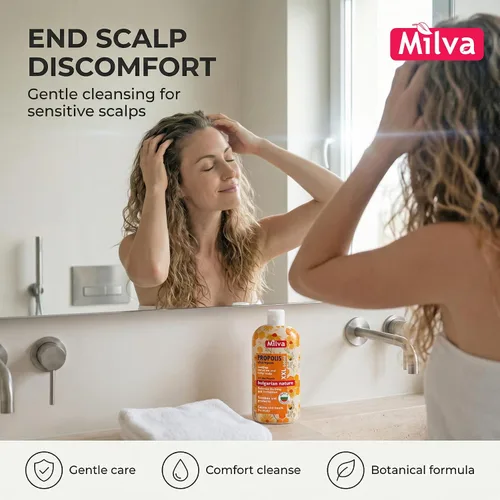 Miniatura 2 de Milva Itchy Scalp Shampoo with Propolis - 17 Fl Oz Natural Anti Dandruff Dry Scalp Treatment with Honey Bee Soothing Formula for Irritated, & Flaky