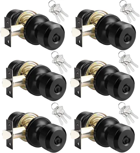 Miniatura 39 de KNOBWELL Paquete de 4 pomos de puerta cuadrados modernos para paso, pomos de puerta interiores, manija de puerta de pasillo y armario, color negro