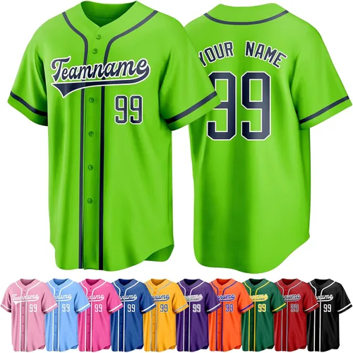 Miniatura 42 de Custom Baseball Jersey Personalized Short Sleeve Team Sport Uniform Baseball Shirt for Men Women Youth Boy